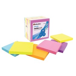 OfficeMax Self-Stick Notes Brights 76x76mm Assorted Colours, Pack of 6