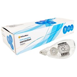 OfficeMax Correction Tape 5mm x 8m, Pack of 12