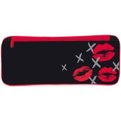 Powell Large Pencil Case Kiss Kiss Black/Red 350mm