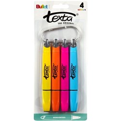Texta Assorted Colours Highlighters Bullet Tip, Pack of 4