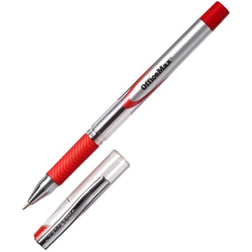 pen ballpoint officemax capped with grip medium red bts products