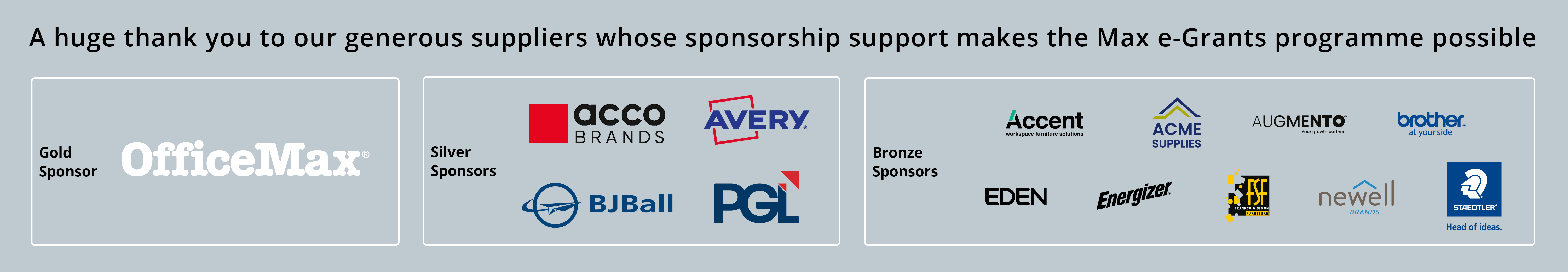 Max e-Grants Supplier Sponsors 2025
