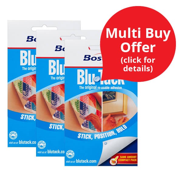 Bostik BluTack Reusable Adhesive 75g Blue OfficeMax MySchool