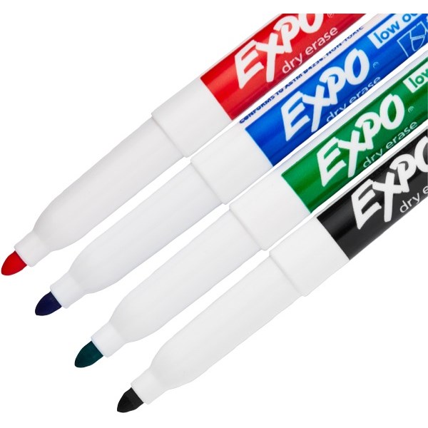 Expo Assorted Colours Whiteboard Markers Fine Tip, Pack of 4 OfficeMax MySchool