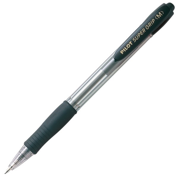 Pilot Super Grip Black Retractable Ballpoint Pen 1.0mm Medium Tip OfficeMax MySchool