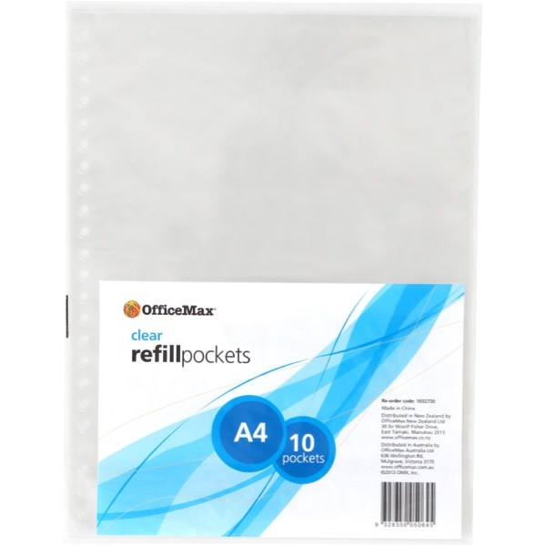 OfficeMax A4 Display Book Refill Pockets, Pack of 10 OfficeMax MySchool