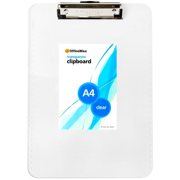 OfficeMax Transparent Clipboard A4 Clear OfficeMax MySchool