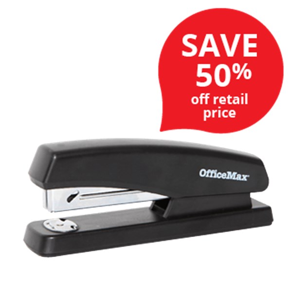 OfficeMax Half Strip Plastic Stapler 20 Sheet Black OfficeMax MySchool