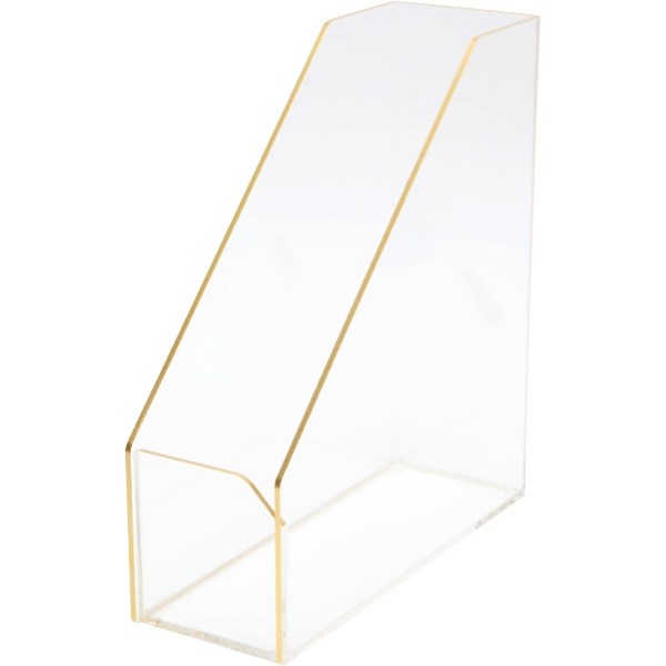 Realspace Magazine Holder Acrylic Gold Trim | OfficeMax MySchool