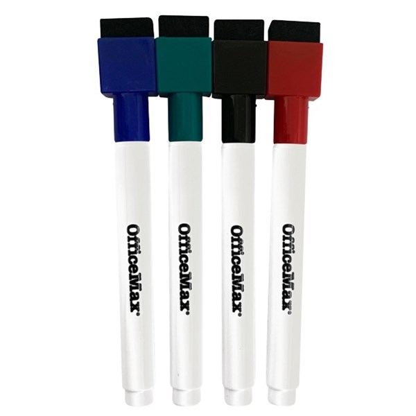 OfficeMax Mini Whiteboard Marker With Eraser Assorted Colours