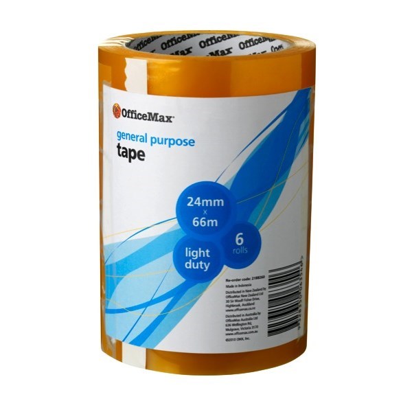 OfficeMax MySchool TAPE GENERAL PURPOSE OFFICEMAX 24MMX66M PK/6