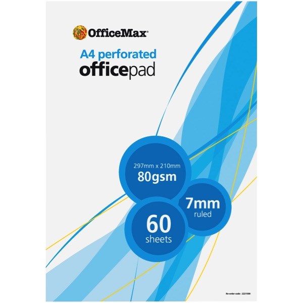 OfficeMax A4 Perforated Office Pad 80gsm 60 Sheets OfficeMax MySchool