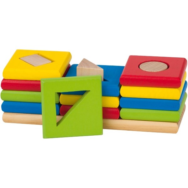 Goki Wooden Shape & Colour Sorting Board 3 Pillar OfficeMax MySchool