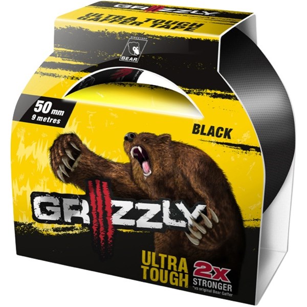 Grizzly Bear Cloth Tape 50mm x 9m Black OfficeMax MySchool