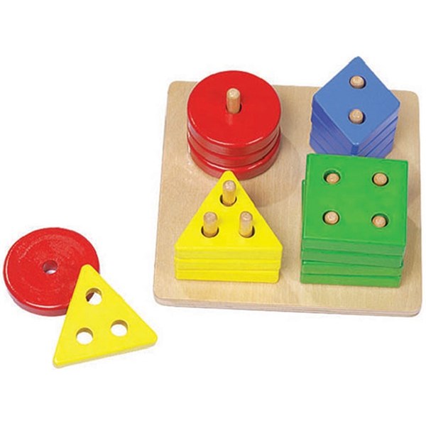 Wooden Counting & Shape Sorter Board 16 Piece OfficeMax MySchool