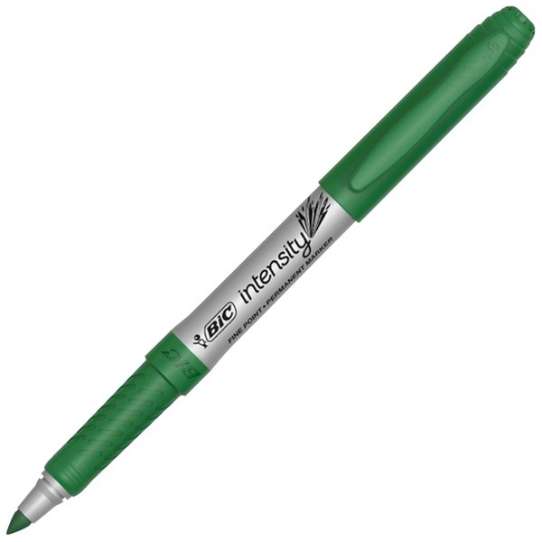 BIC Intensity Green Permanent Markers Fine Bullet Tip OfficeMax MySchool