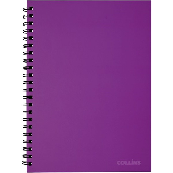 Collins A4 Spiral Hardcover Notebook Purple Passion 200 Pages