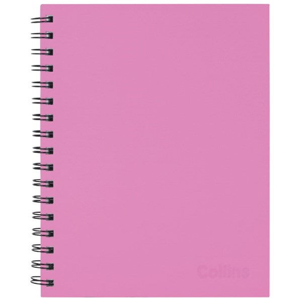 Collins A5 Hardcover Spiral Notebook Shocking Pink 200 Pages