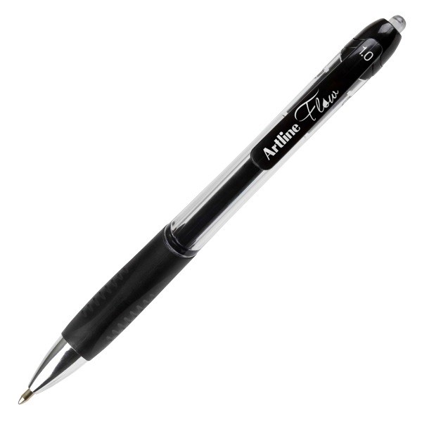 Artline Flow Black Retractable Ballpoint Pen 1.0mm Medium Tip