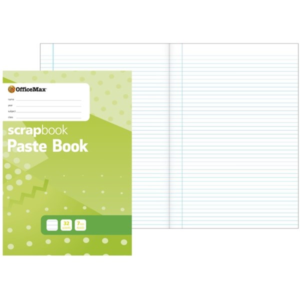 OfficeMax Paste Book Scrapbook Ruled 330x230mm 32 Leaves OfficeMax