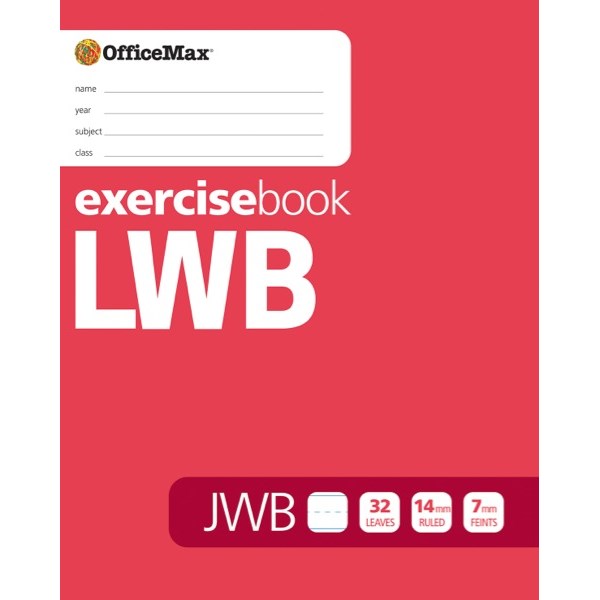 OfficeMax LWB JWB Junior Writing Exercise Book 14mm Ruled 32 Leaves ...