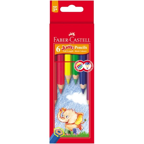 FaberCastell Jumbo Coloured Pencils, Pack of 6 OfficeMax MySchool