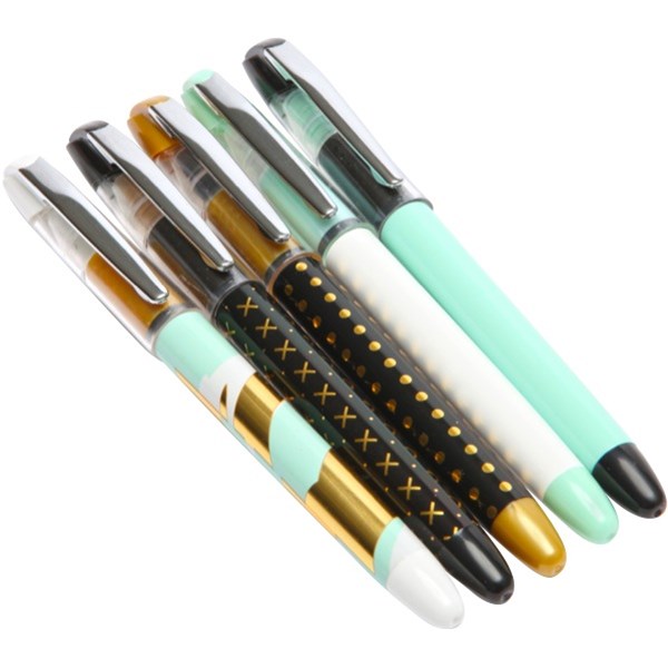 Varsity Black Rollerball Gel Pen Fine Tip, Pack of 5 OfficeMax MySchool