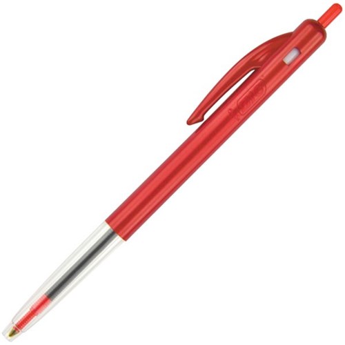 BIC Clic Red Retractable Ballpoint Pen 1.0mm Medium Tip
