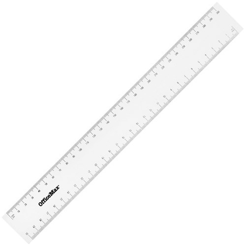 OfficeMax Plastic Ruler 30cm Clear