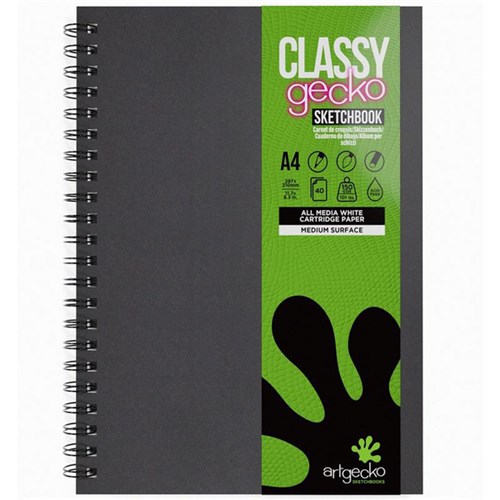 Art Gecko Classy Gecko A4 Spiral Sketch Book 150gsm 40 Leaves