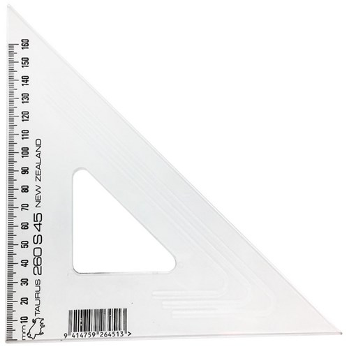Taurus Set Square 45 Degrees 26cm