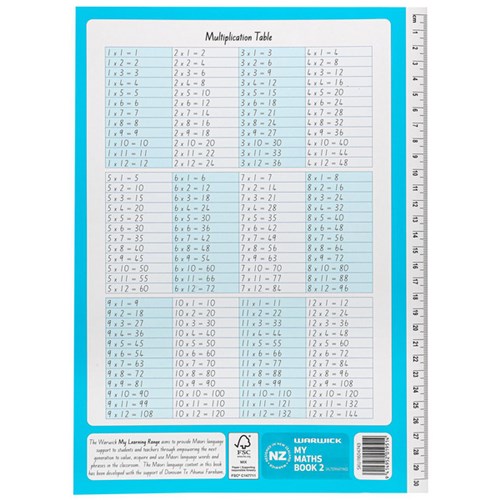 Warwick My Maths Book 2 7mm Quad Alternating Pages 32 Leaves