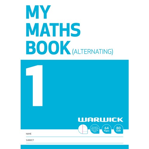 Warwick My Maths Book 1 10mm Quad Alternating Pages 32 Leaves