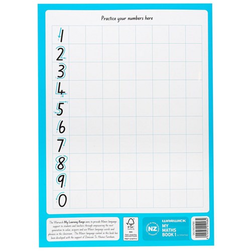 Warwick My Maths Book 1 10mm Quad Alternating Pages 32 Leaves