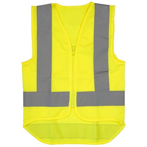 Hi Vis Kids Safety Vest Size Medium (Ages 5-7 Years) Yellow