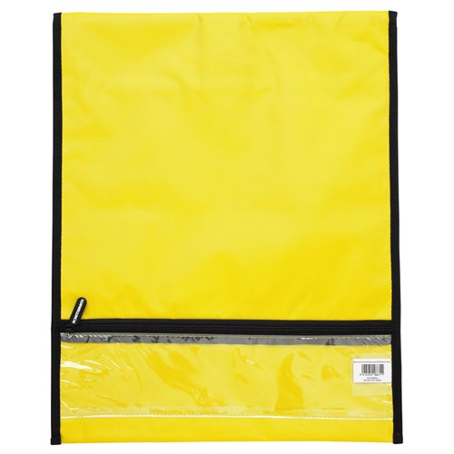 Warwick Homework Book Bag Hook and Loop Medium 290x360mm Yellow