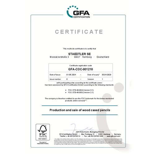 Staedtler Natural Hexagonal Coloured Pencils, Pack of 12