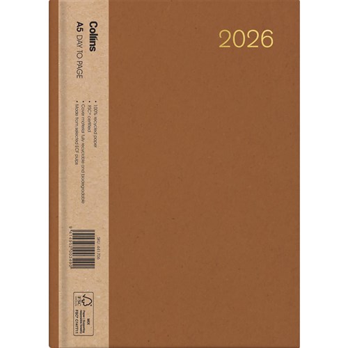 Collins A53 Diary A5 Week To View 2026 Enviro Assorted Colours