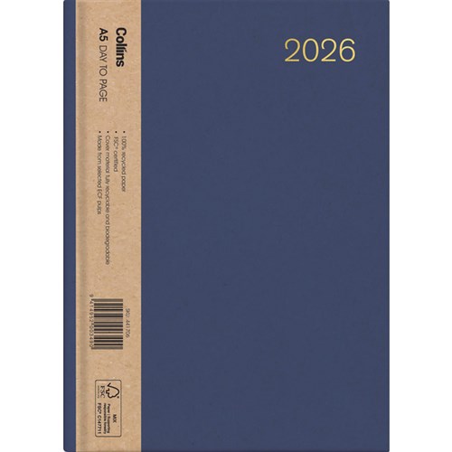 Collins A53 Diary A5 Week To View 2026 Enviro Assorted Colours
