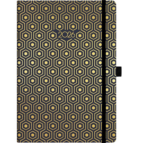 Collins A53 Diary A5 Week To View 2026 Foil Geometric Assorted Designs