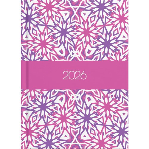 Collins A51 Diary Day Per Page 2026 Kaleidoscope Assorted Designs