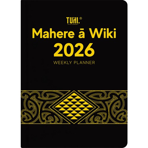 Tuhi B53 Premium Bilingual Diary Week To View Mahere   Wiki 2026 Black/Gold