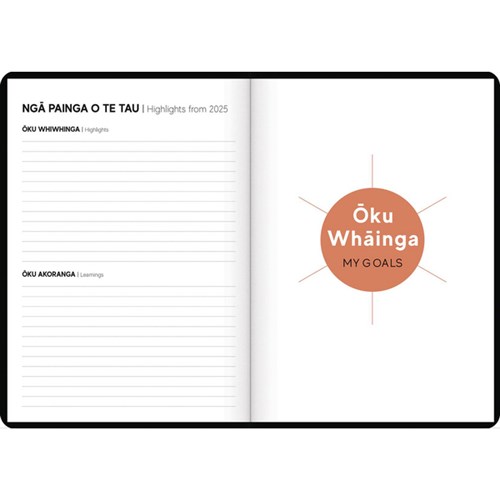 Tuhi B53 Premium Bilingual Diary Week To View Mahere   Wiki 2026 Black/Gold