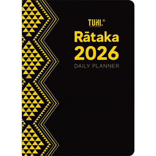 Tuhi B51 Premium Bilingual Diary Day Per Page R taka 2026 Black/Gold