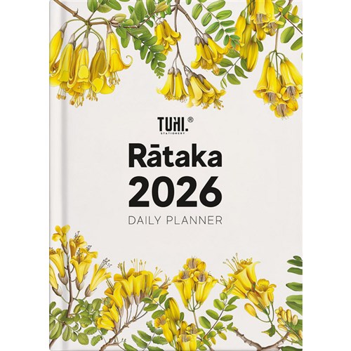 Tuhi B51 Bilingual Diary Day Per Page R taka 2026 Kowhai Flower