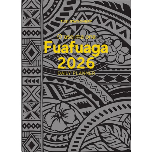 Tuhi A51 Bilingual Diary Day Per Page O Aso Ma Ona Fuafuaga 2026 Black