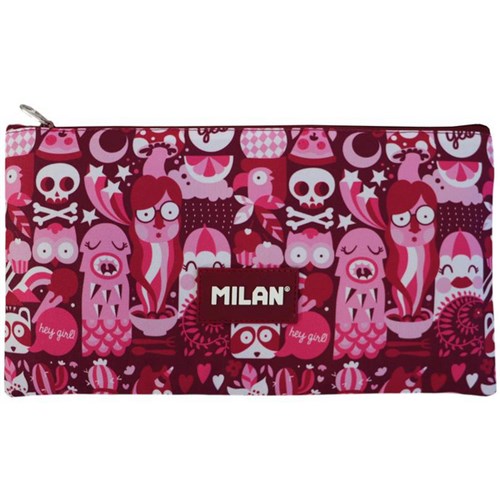Milan Pencil Case 340x170mm School Days Pink