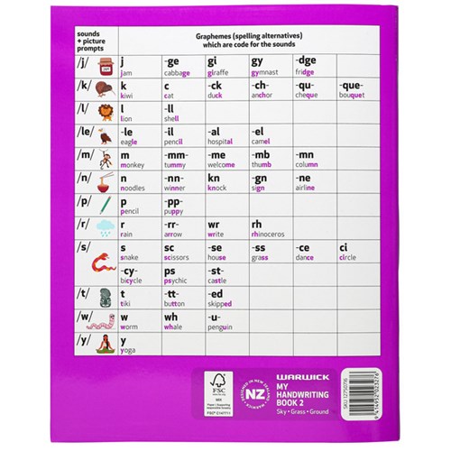 Warwick My Handwriting Book 2 Taku Pukapuka Tuhi  -Ringa 20mm Ruled 64 Pages