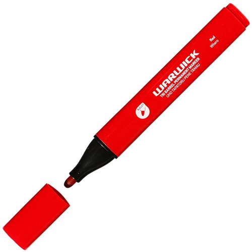 Warwick Tri Barrel Permanent Marker Bullet Tip Red