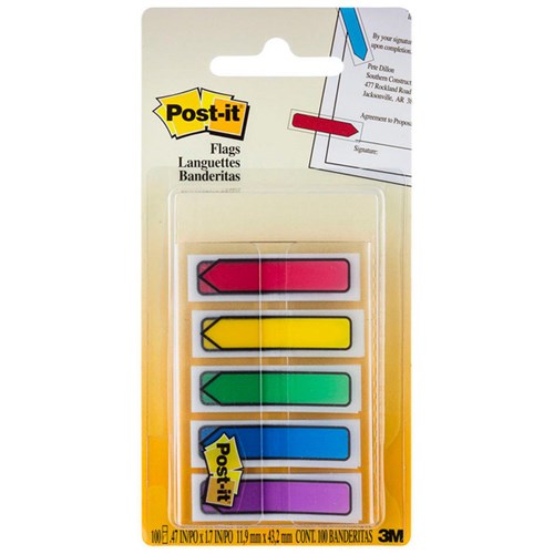 Post-it® Flags 684ARR1 Mini Arrow Assorted Colours 100 Flags